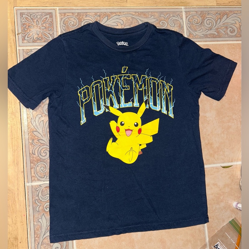 Pokemon Navy Blue Pikachu Kids T-Shirt